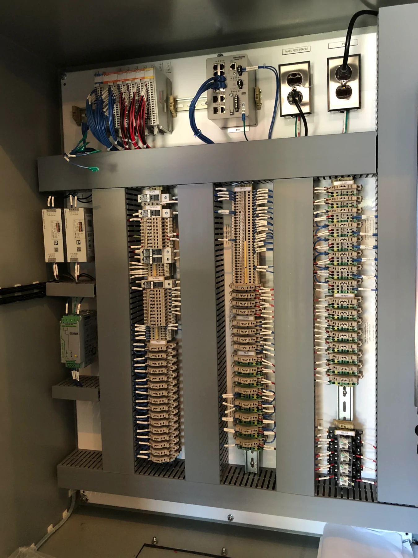 Rockwell Control Panel Pump Station Automation Control Instrumentation Analog Digital Input Output LiORA Electric Manitoba Electrical Contractor