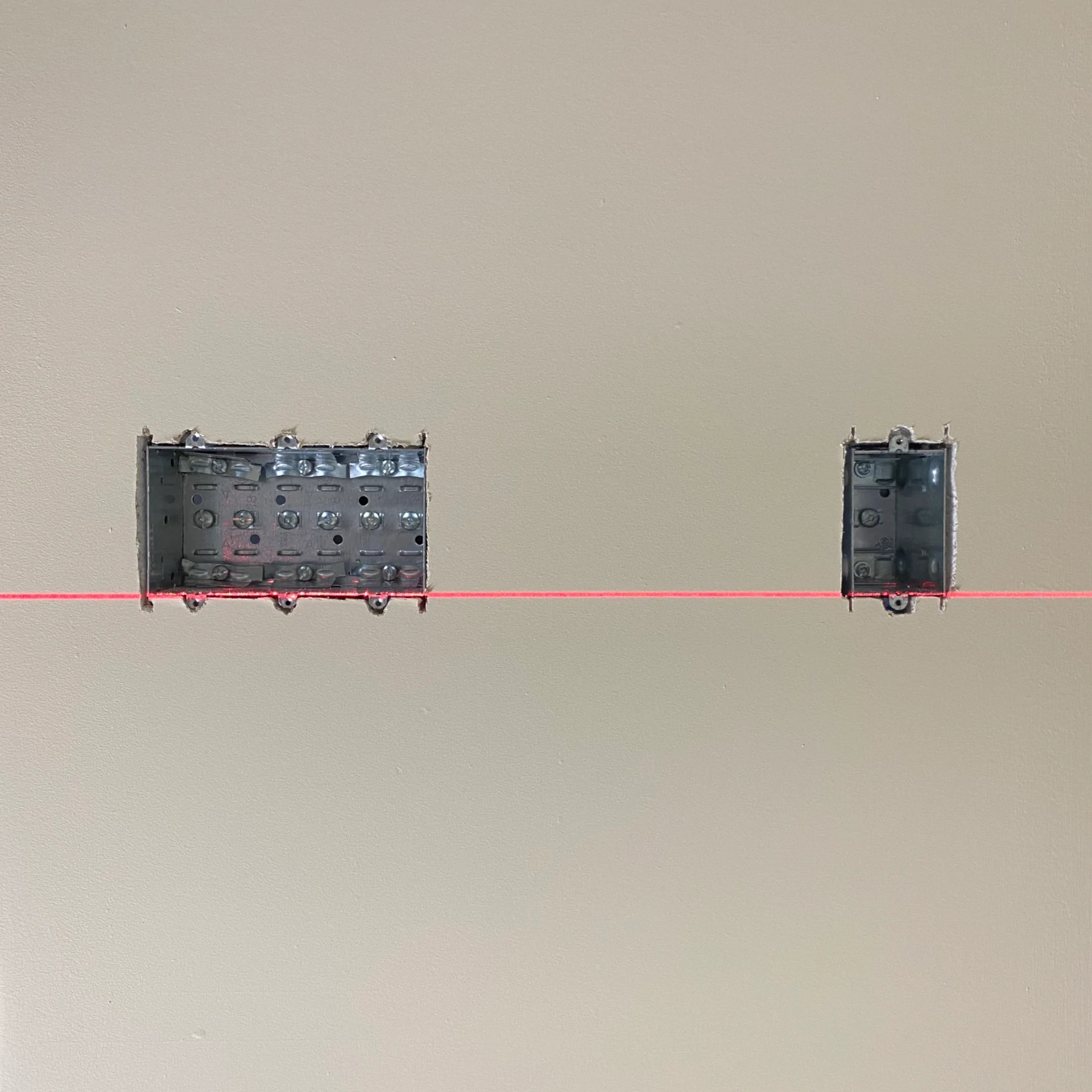 Iberville Three Gang Electrical Box Single Gang Dewalt Laser Level LiORA Electric Manitoba Electrician